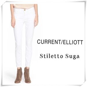 Current Elliott Stiletto Sugar White Skinny Jeans
